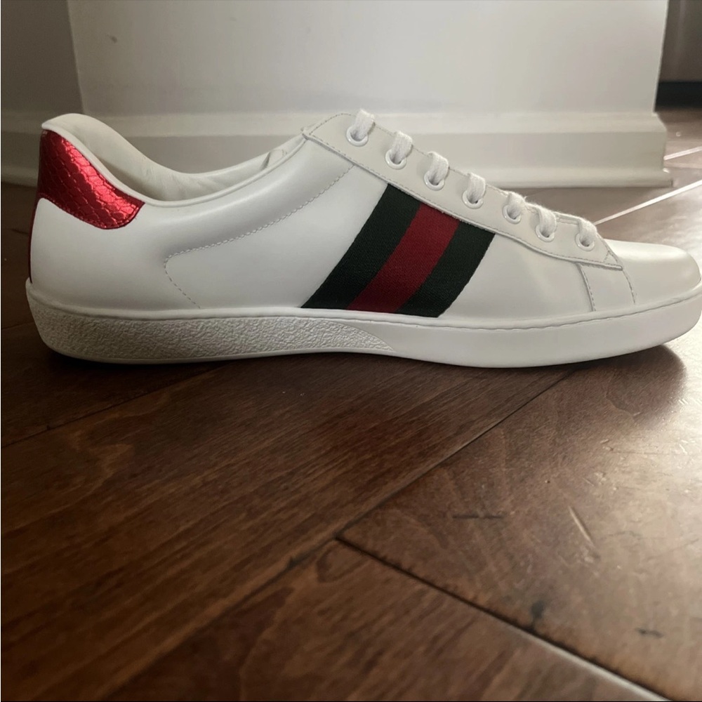 Men’s Gucci Ace Sneakers Embroidered Snake Size 12 US, Cleaned And Refurbished - Picture 8 of 8
